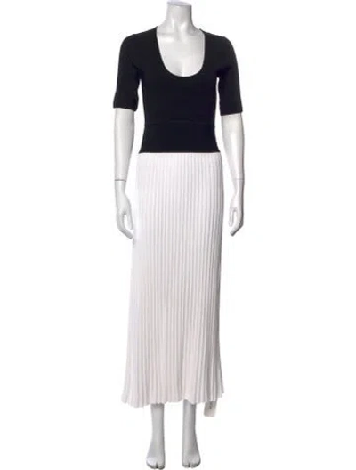 Pre-owned Maria Mcmanus Scoop Neck Long Dress In White