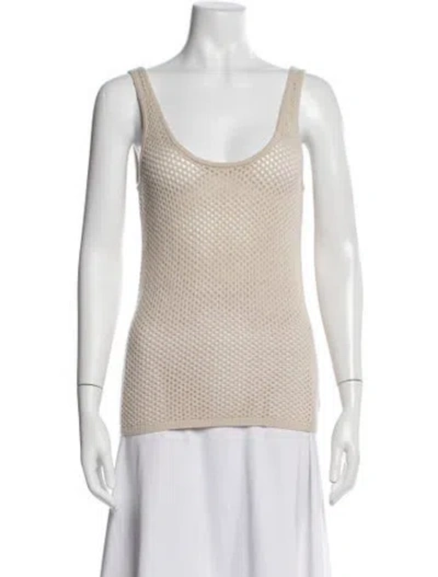 Pre-owned Maria Mcmanus Scoop Neck Sleeveless Top In Neutrals