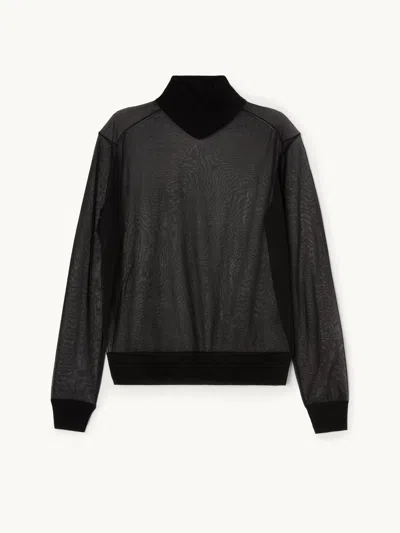 Maria Mcmanus Sheer Mock-neck Sweater Black M