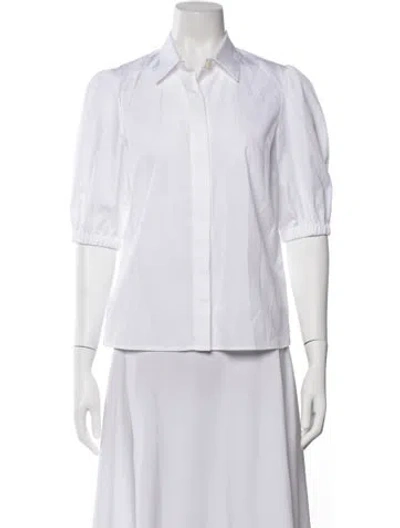 Pre-owned Maria Mcmanus Short Sleeve Button-up Top In Neutrals