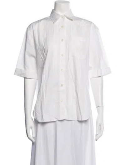 Pre-owned Maria Mcmanus Short Sleeve Button-up Top In Neutrals