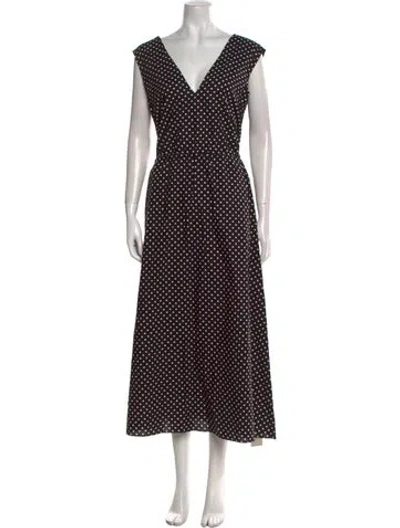 Pre-owned Maria Mcmanus Silk Long Dress W/ Tags In Black