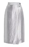 Maria Mcmanus Silver Wrap Midi Skirt