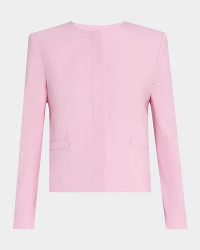 Maria Mcmanus Single-breasted Shrunken Collarless Jacket In Cherry Blossom Pink