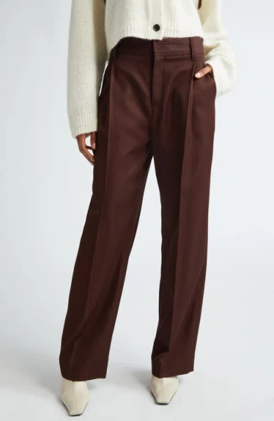 Maria Mcmanus Single Pleat Front Trousers In Bitter Chocolate