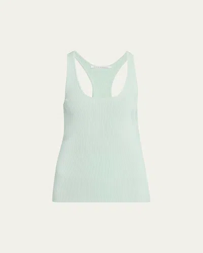 Maria Mcmanus Skinny Ribbed Racer Tank Top In Green