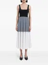 Maria Mcmanus Color Block Square-neck Midi Dress In Multi