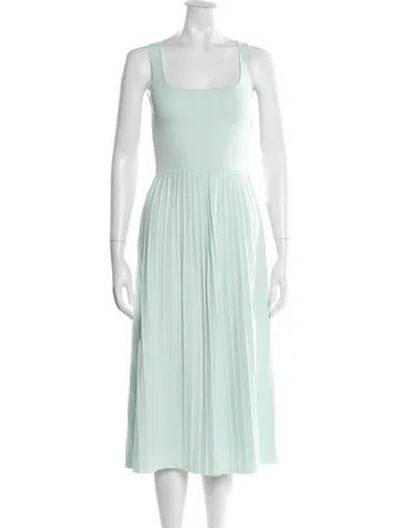 Pre-owned Maria Mcmanus Square Neckline Midi Length Dress In Green