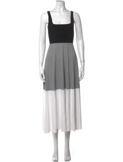 Pre-owned Maria Mcmanus Square Neckline Midi Length Dress In Multi
