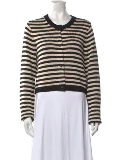 Pre-owned Maria Mcmanus Striped Crew Neck Sweater In Black