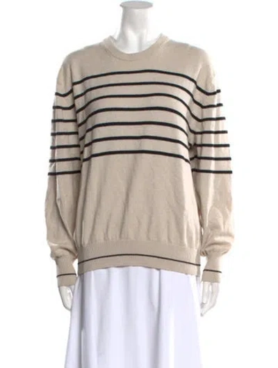 Pre-owned Maria Mcmanus Striped Crew Neck Sweater In Neutral