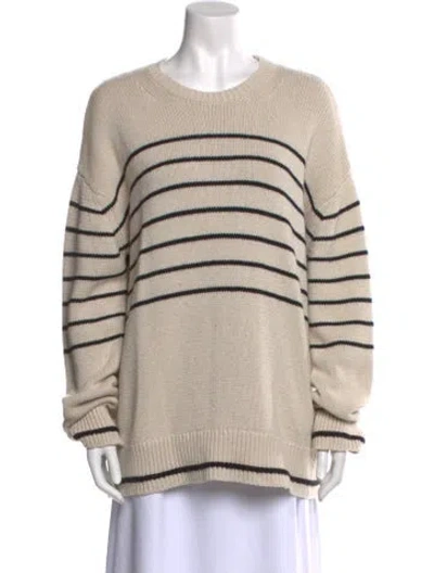 Pre-owned Maria Mcmanus Striped Crew Neck Sweater In Neutral