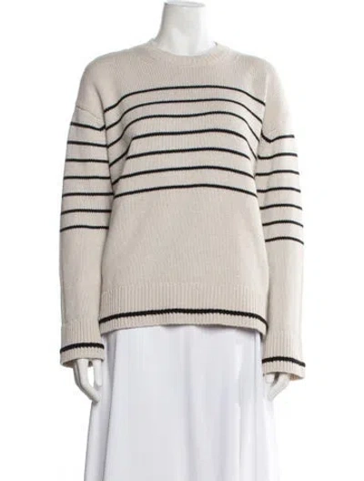 Pre-owned Maria Mcmanus Striped Crew Neck Sweater In Neutral