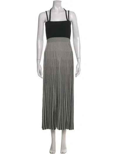 Pre-owned Maria Mcmanus Striped Long Dress In Black