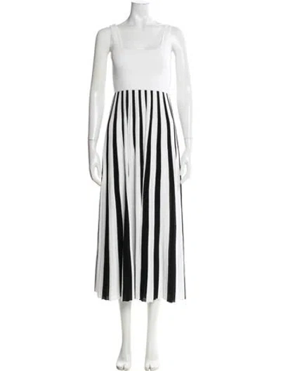Pre-owned Maria Mcmanus Striped Long Dress In Gray