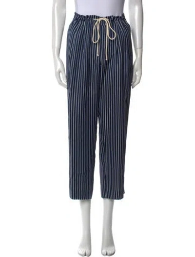 Pre-owned Maria Mcmanus Striped Straight Leg Pants In Blue