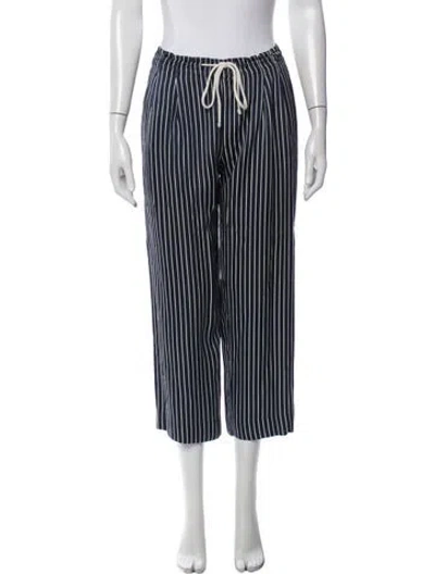 Pre-owned Maria Mcmanus Striped Wide Leg Pants In Blue