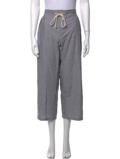 Pre-owned Maria Mcmanus Striped Wide Leg Pants In Grey