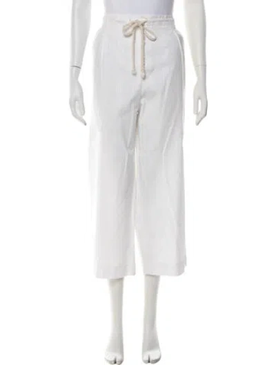Pre-owned Maria Mcmanus Striped Wide Leg Pants In White
