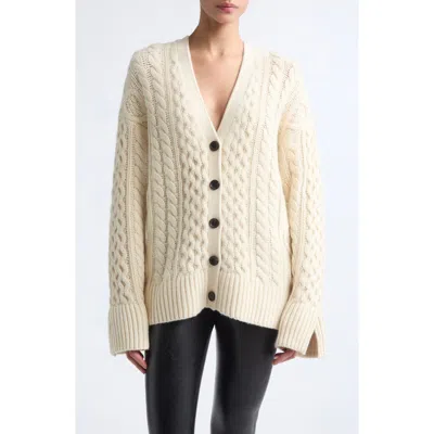 Maria Mcmanus Tear Drop Aran Cardigan In Neutral
