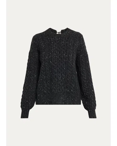 Maria Mcmanus Tear Drop Aran Crewneck Sweater In Antracite