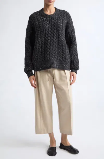 Maria Mcmanus Teardrop Wool & Cashmere Aran Cable Sweater In Gray
