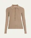 Maria Mcmanus Tiny Button Wool Cardigan In Stone