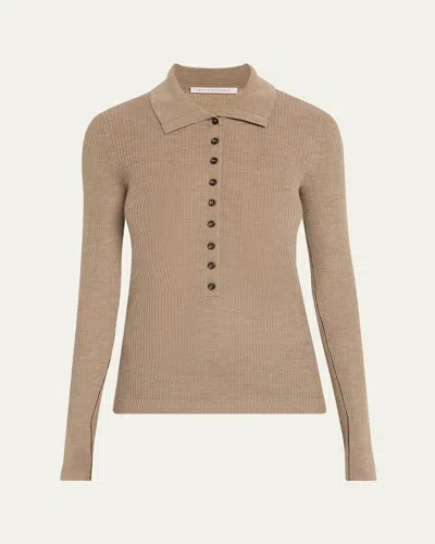 Maria Mcmanus Tiny Button Wool Cardigan In Stone