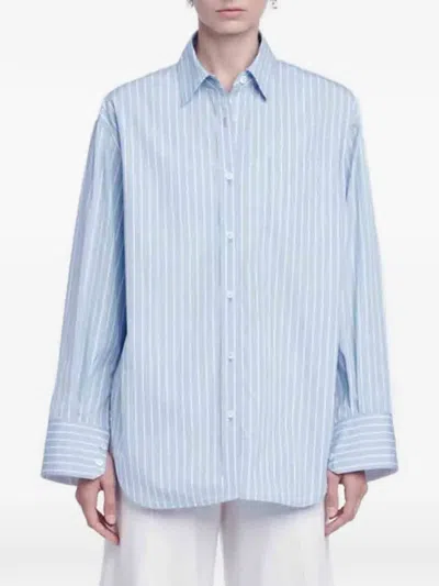 Maria Mcmanus Tunic Stripe-pattern A-line Shirt In Blue