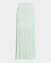 Maria Mcmanus Variegated Pleated Midi Skirt In Mint