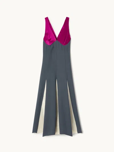 Maria Mcmanus V-neck Colorblock Dress Color Block 8 In Pink