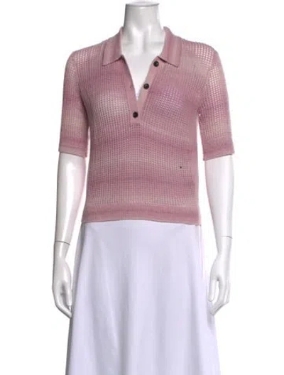 Pre-owned Maria Mcmanus V-neck Short Sleeve Polo In Pink