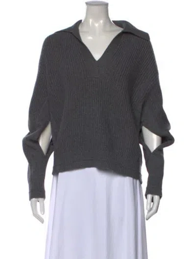 Pre-owned Maria Mcmanus V-neck Sweater In Gray