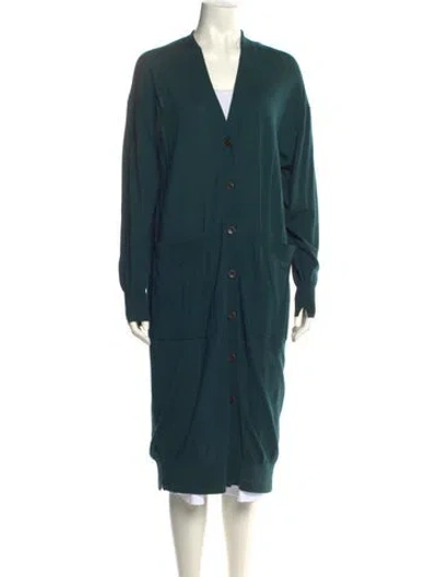 Pre-owned Maria Mcmanus V-neck Sweater In Green