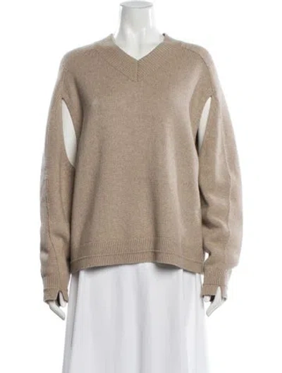 Pre-owned Maria Mcmanus V-neck Sweater In Neutral