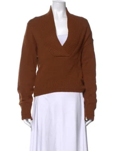 Pre-owned Maria Mcmanus V-neck Sweater W/ Tags In Brown