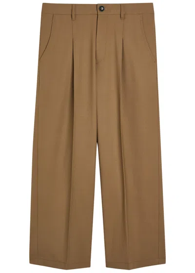 Maria Mcmanus Wide-leg Stretch-wool Trousers In Brown