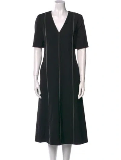 Pre-owned Maria Mcmanus Wool Midi Length Dress In Black