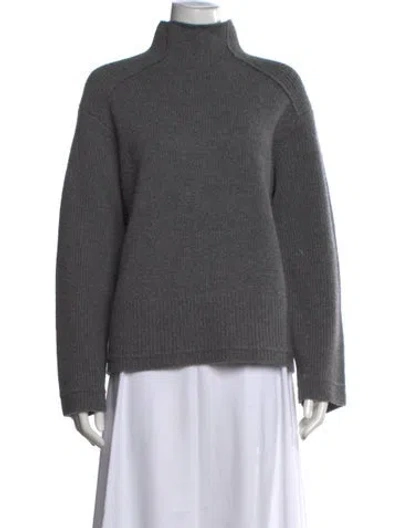 Pre-owned Maria Mcmanus Wool Mock Neck Sweater In Grey