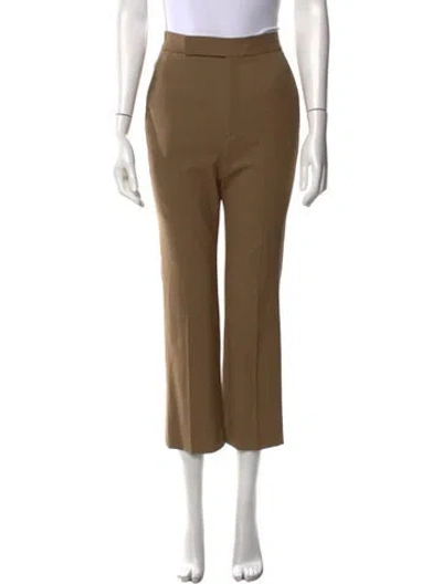 Pre-owned Maria Mcmanus Wool Straight Leg Pants In Brown