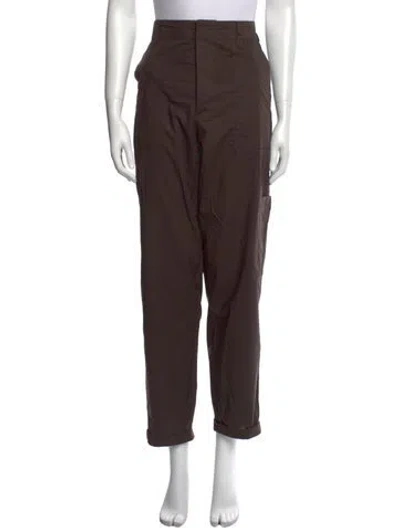 Pre-owned Maria Mcmanus Wool Straight Leg Pants In Brown