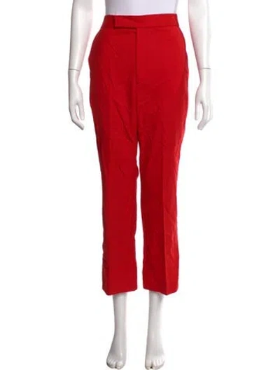 Pre-owned Maria Mcmanus Wool Straight Leg Pants In Red