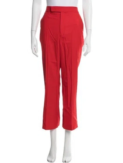 Pre-owned Maria Mcmanus Wool Straight Leg Pants In Red
