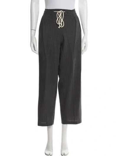 Pre-owned Maria Mcmanus Wool Wide Leg Pants In Gray