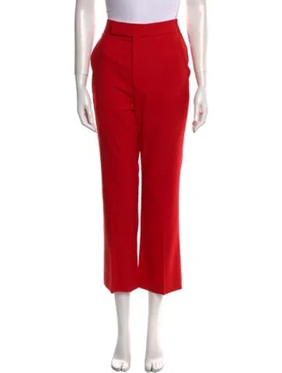 Pre-owned Maria Mcmanus Wool Wide Leg Pants In Red