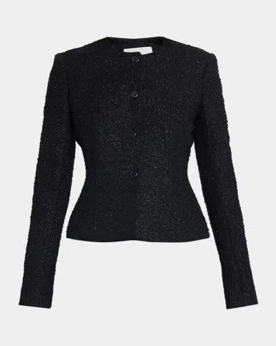 Maria Mcmanus Wool-blend Peplum-hem Jacket In Black
