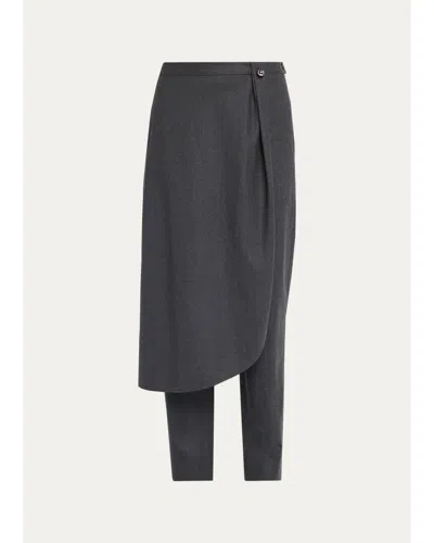 Maria Mcmanus Wrap Skirt Trousers In Charcoal