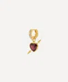 MARIA NILSDOTTER MARIA NILSDOTTER 18CT GOLD-PLATED REBEL LOVE RED GARNET DROP EARRING
