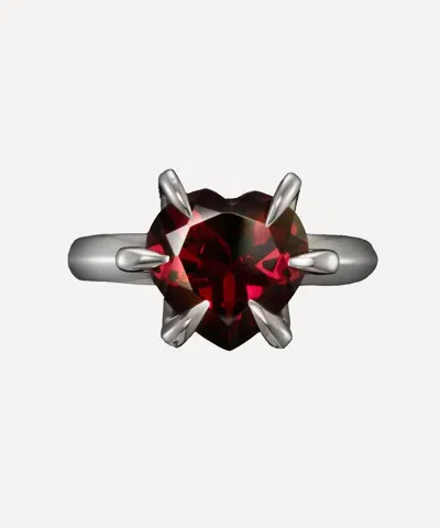 Maria Nilsdotter 18ct White Gold Captured Heart Ring In Metallic