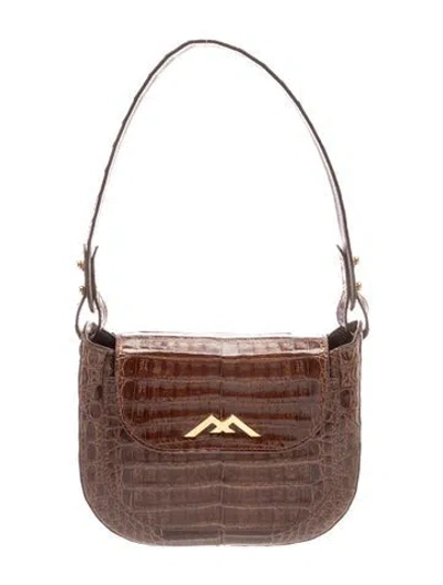 Pre-owned Maria Oliver Crocodile Shoulder Bag In Brown
